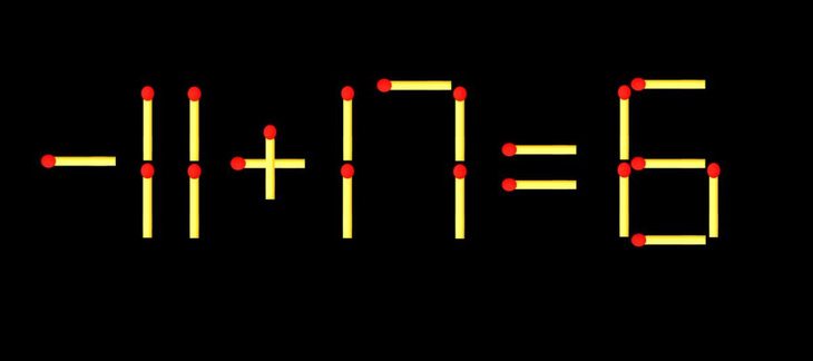 Thử tài IQ: Di chuyển một que diêm để 11+17=8 thành phép tính đúng - Ảnh 1.