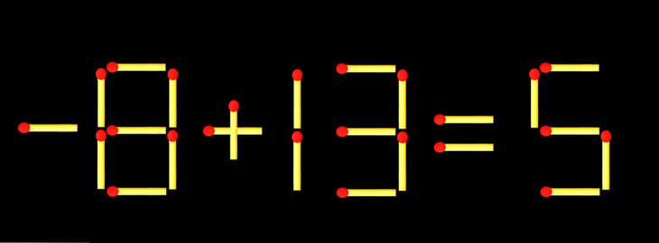 Thử tài IQ: Di chuyển một que diêm để 8+13=6 thành phép tính đúng - Ảnh 1.