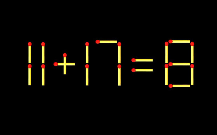 Thử tài IQ: Di chuyển một que diêm để 17+3=3 thành phép tính đúng - Ảnh 7.