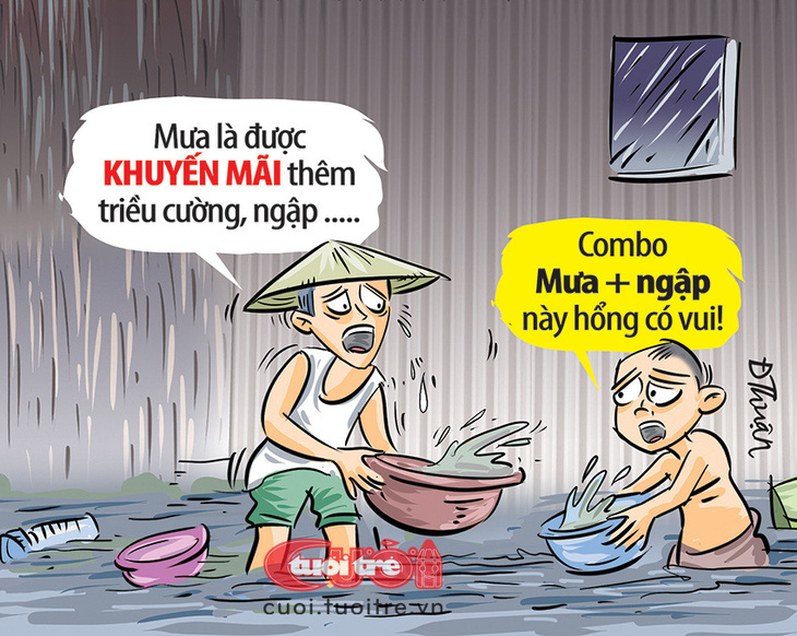 Combo mưa lớn khuyến mãi triều cường: Đường thành sông, nhà thành ao - Ảnh 1.