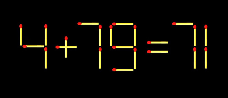 Thử tài IQ: Di chuyển một que diêm để 4+79=71 thành phép tính đúng - Ảnh 1.