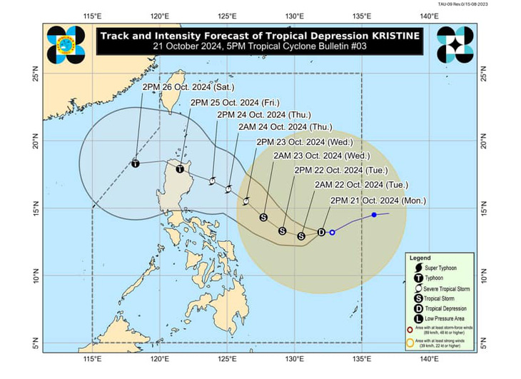 Áp thấp nhiệt đới ngoài khơi Philippines khả năng mạnh lên thành bão, hướng vào Biển Đông - Ảnh 1.