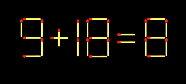 Thử tài IQ: Di chuyển một que diêm để 9+18=8 thành phép tính đúng - Ảnh 1.