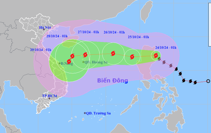 Hôm nay, bão Trami vào Biển Đông, diễn biến phức tạp - Ảnh 1.