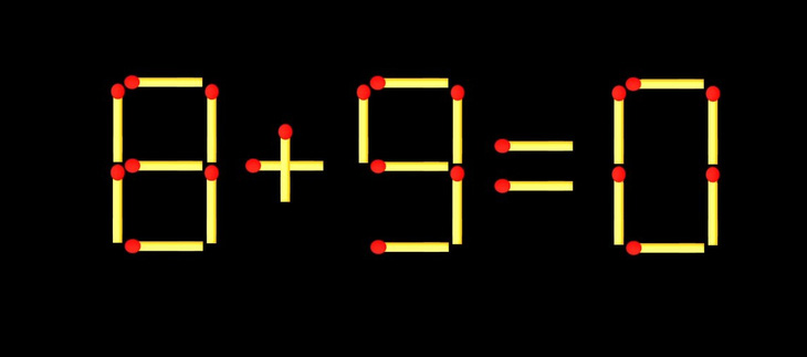 Thử tài IQ: Di chuyển một que diêm để 8+9=0 thành phép tính đúng - Ảnh 1.