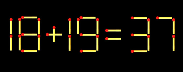 Thử tài IQ: Di chuyển một que diêm để 19+19=97 thành phép tính đúng - Ảnh 1.