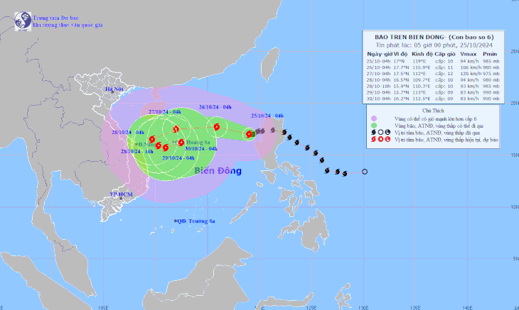 Bão Trà Mi di chuyển chậm, có khả năng đổi hướng - Ảnh 1.