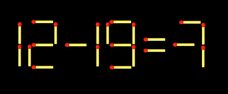 Thử tài IQ: Di chuyển một que diêm để 12+19=7 thành phép tính đúng - Ảnh 1.