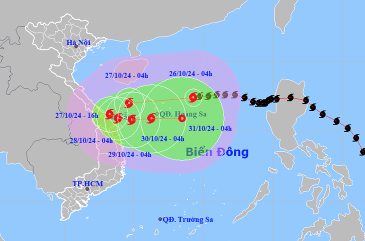 Bão Trà Mi mạnh lên cấp 11, giật cấp 14, hướng vào vùng biển ven bờ Trung Trung Bộ - Ảnh 1.