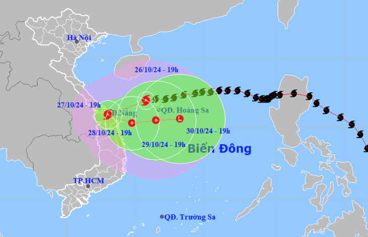 Dự báo bão Trà Mi đổ bộ vào Quảng Trị đến Quảng Nam, sau đó vòng ra biển - Ảnh 1.