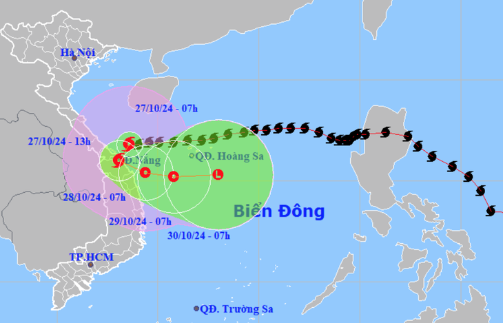 Dự báo bão Trà Mi đổ bộ vào nam Quảng Trị đến bắc Quảng Nam - Ảnh 1.