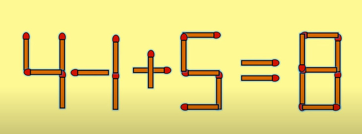 Thử tài IQ: Di chuyển một que diêm để 47+5=8 thành phép tính đúng - Ảnh 1.