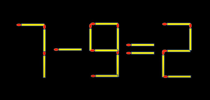 Thử tài IQ: Di chuyển một que diêm để 7-9=2 thành phép tính đúng - Ảnh 1.