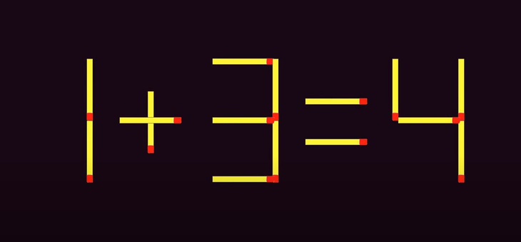 Thử tài IQ: Di chuyển hai que diêm để 4+4=9 thành phép tính đúng - Ảnh 1.