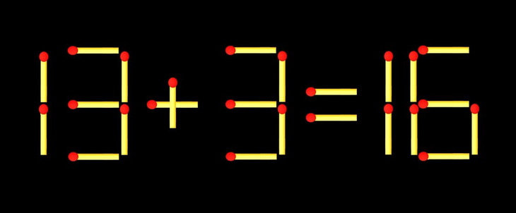 Thử tài IQ: Di chuyển một que diêm để 8+13=4 thành phép tính đúng - Ảnh 1.