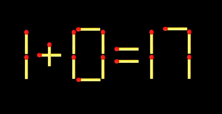 Thử tài IQ: Di chuyển một que diêm để 1+0=17 thành phép tính đúng - Ảnh 1.