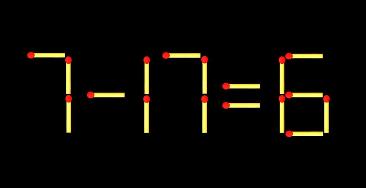 Thử tài IQ: Di chuyển một que diêm để 7-17=6 thành phép tính đúng - Ảnh 1.