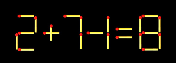 Thử tài IQ: Di chuyển một que diêm để 2+77=8 thành phép tính đúng - Ảnh 1.