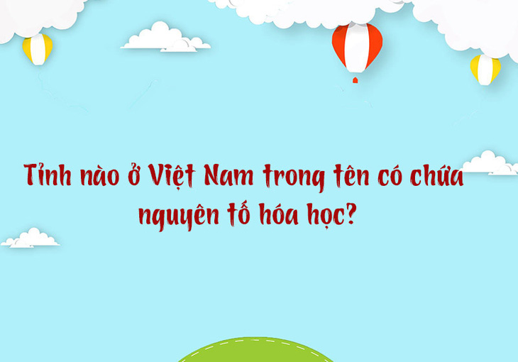 Tỉnh nào ở Việt Nam trong tên có chứa nguyên tố hóa học? - Ảnh 1.