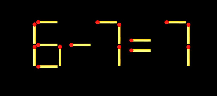 Thử tài IQ: Di chuyển hai que diêm để 6-7=7 thành phép tính đúng - Ảnh 1.