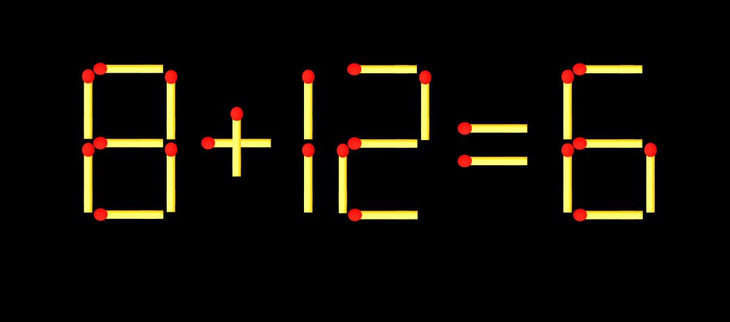 Thử tài IQ: Di chuyển hai que diêm để 8+12=6 thành phép tính đúng - Ảnh 1.