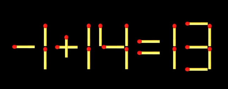 Thử tài IQ: Di chuyển hai que diêm để 7+14=13 thành phép tính đúng - Ảnh 1.