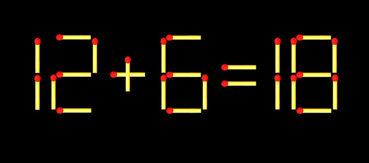 Thử tài IQ: Di chuyển hai que diêm để 8+12=6 thành phép tính đúng - Ảnh 1.