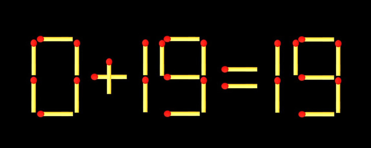 Thử tài IQ: Di chuyển một que diêm để 8+19=5 thành phép tính đúng - Ảnh 1.