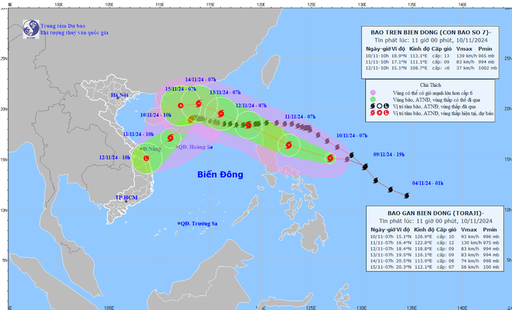 Bão Toraji sắp vào Biển Đông, tác động thế nào đến bão Yinxing? - Ảnh 1.