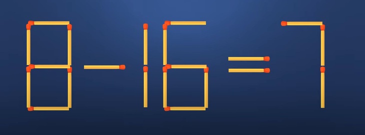 Thử tài IQ: Di chuyển một que diêm để 8-16=7 thành phép tính đúng - Ảnh 1.