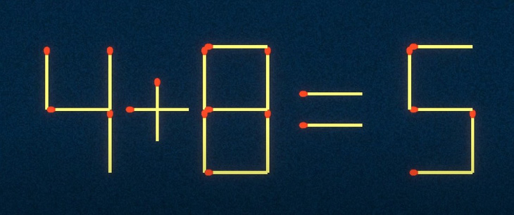 Thử tài IQ: Di chuyển một que diêm để 4+8=5 thành phép tính đúng - Ảnh 1.