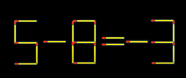 Thử tài IQ: Di chuyển một que diêm để 5+8=3 thành phép tính đúng - Ảnh 1.