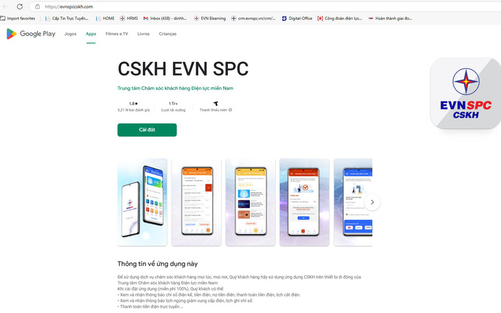 Tổng công ty Điện lực Miền Nam cảnh báo ’Evnspccskh.com’ là website giả mạo  - Ảnh 1.
