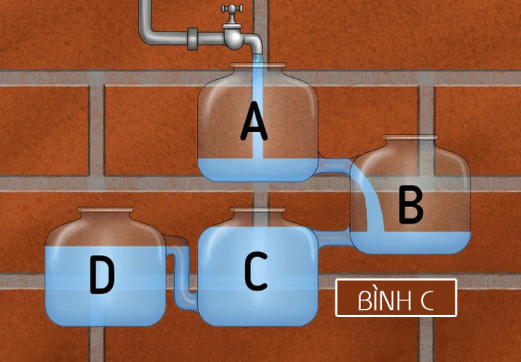 Bình nào đầy nước trước? - Ảnh 1.