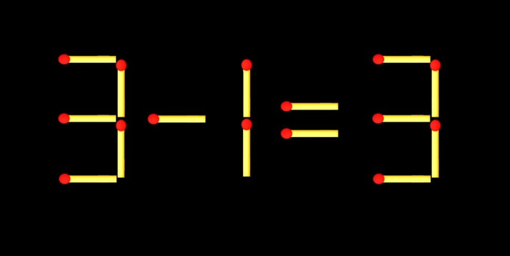 Thử tài IQ: Di chuyển một que diêm để 3-1=3 thành phép tính đúng - Ảnh 1.