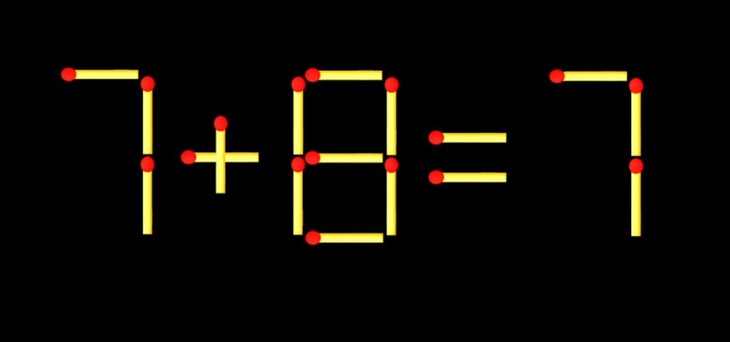 Thử tài IQ: Di chuyển một que diêm để 7+8=7 thành phép tính đúng - Ảnh 1.