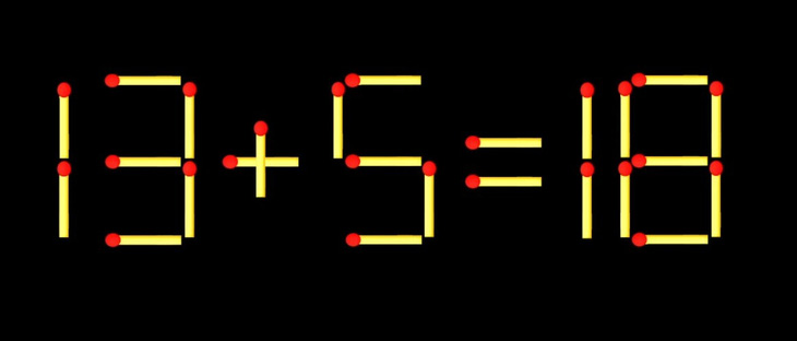 Thử tài IQ: Di chuyển một que diêm để 3+18=7 thành phép tính đúng - Ảnh 1.