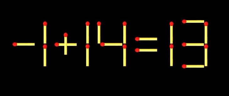 Thử tài IQ: Di chuyển một que diêm để 7+14=13 thành phép tính đúng - Ảnh 1.