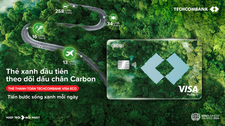 Techcombank ra mắt thẻ xanh đầu tiên theo dõi dấu chân carbon - Ảnh 1.