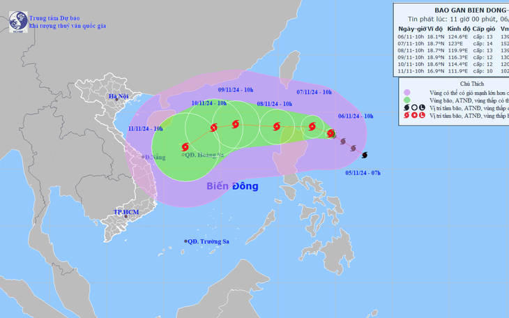 Bão Yinxing mạnh lên cấp 14, giật cấp 17, các tỉnh ven biển thông báo ngay cho tàu thuyền - Ảnh 2.