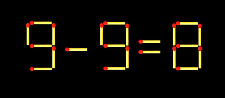 Thử tài IQ: Di chuyển một que diêm để 9-9=8 thành phép tính đúng - Ảnh 1.