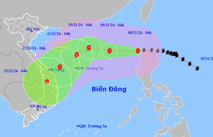 Bão Yinxing mạnh cấp 14, giật cấp 17 vào Biển Đông, trở thành bão số 7 - Ảnh 1.