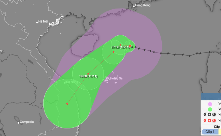 Bão Yinxing mạnh lên cấp 14-15, giật trên cấp 17 - Ảnh 1.