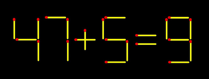 Thử tài IQ: Di chuyển một que diêm để 47+5=9 thành phép tính đúng - Ảnh 1.