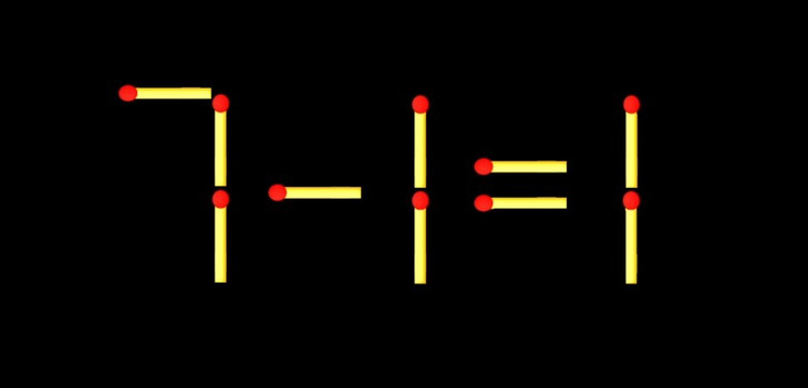 Thử tài IQ: Di chuyển một que diêm để 7-1=1 thành phép tính đúng - Ảnh 1.