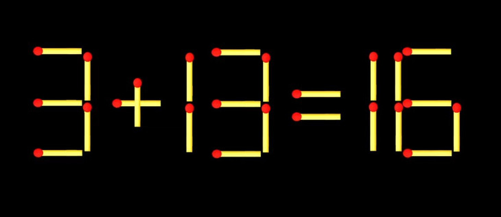 Thử tài IQ: Di chuyển một que diêm để 9+13=15 thành phép tính đúng - Ảnh 1.