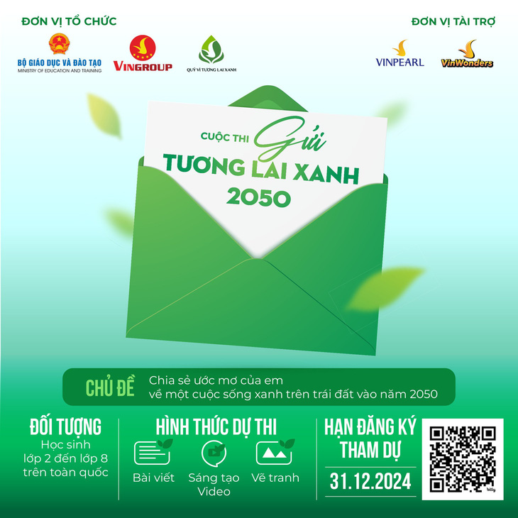 Phát động cuộc thi ‘Gửi tương lai xanh 2050’ - lan tỏa thông điệp xanh cho thế hệ tương lai  - Ảnh 2.