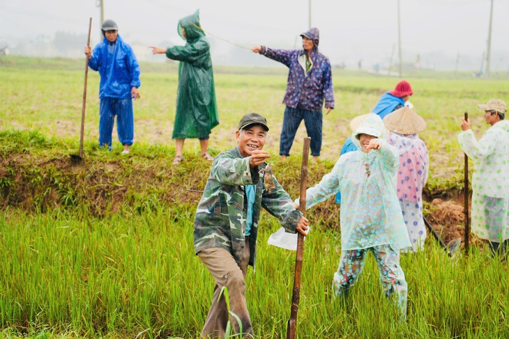 Nông dân Quảng Nam túm tụm đào lỗ đổ nước, rượt bắt chuột đồng - Ảnh 1.