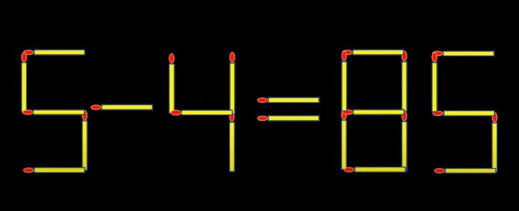 Thử tài IQ: Di chuyển một que diêm để 5-4=85 thành phép tính đúng - Ảnh 1.