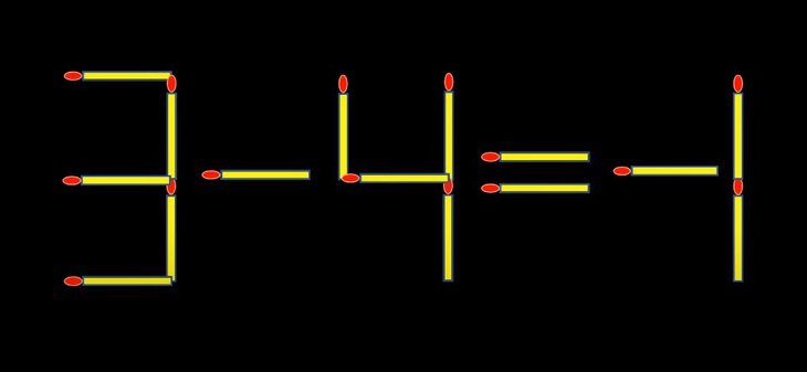 Thử tài IQ: Di chuyển một que diêm để 3+4=1 thành phép tính đúng - Ảnh 1.